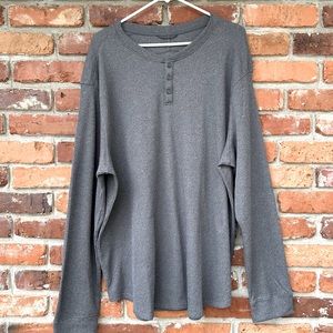 All In Motion Mens Gray Waffle Knit Henley Tee XXL